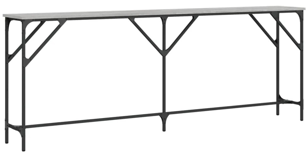 Mesa consola 200x29x75 cm derivados de madeira cinzento sonoma