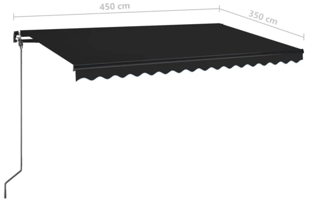 Toldo retrátil manual 450x350 cm antracite