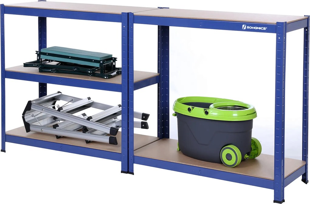 Estantes para cargas pesadas 150 x 75 x 30 cm 650 kg azul