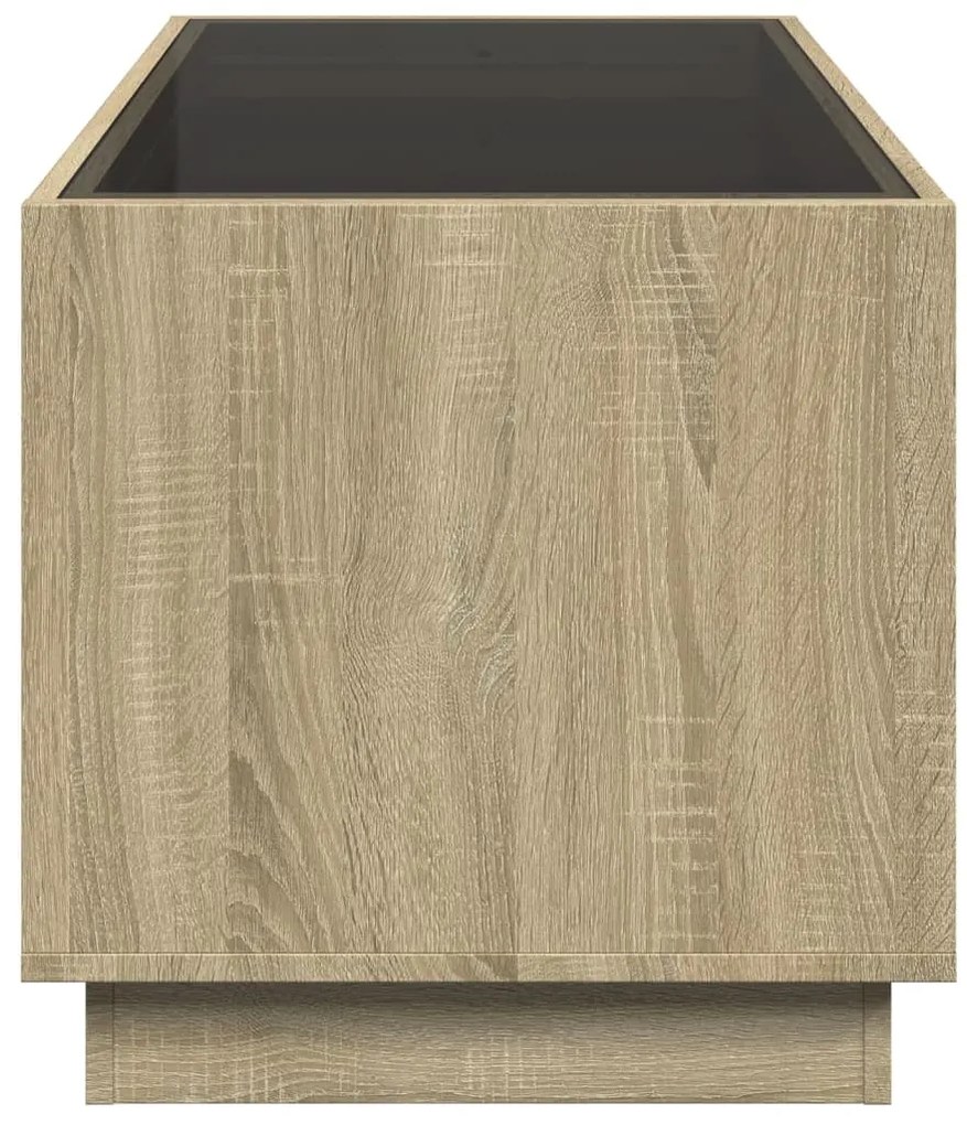 Mesa de centro luzes LED Infinity 70x50x50 cm carvalho sonoma