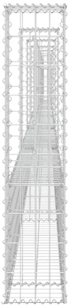 Cesto gabião em forma de U c/ 6 postes 620x20x100 cm ferro