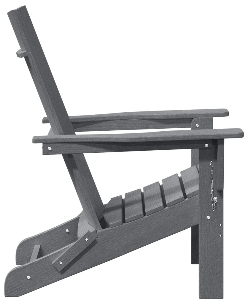 Cadeira Adirondack Dobrável Cinzento-claro 74,5x80,5x90 cm HDPE