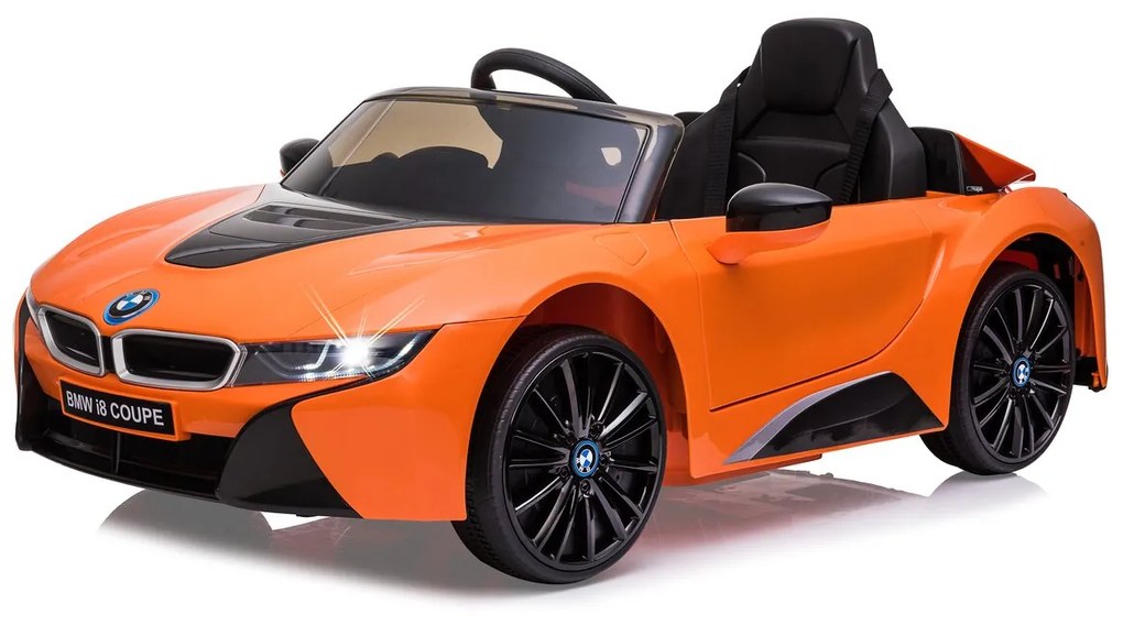 Carro elétrico infantil bateria BMW I8 Coupe 12V Controlo Remoto 2,4GHz Laranja