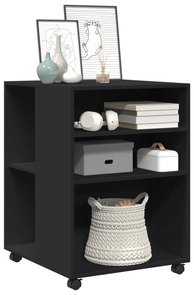 Mesa de apoio c/ rodas 55x60x78 cm derivados de madeira preto