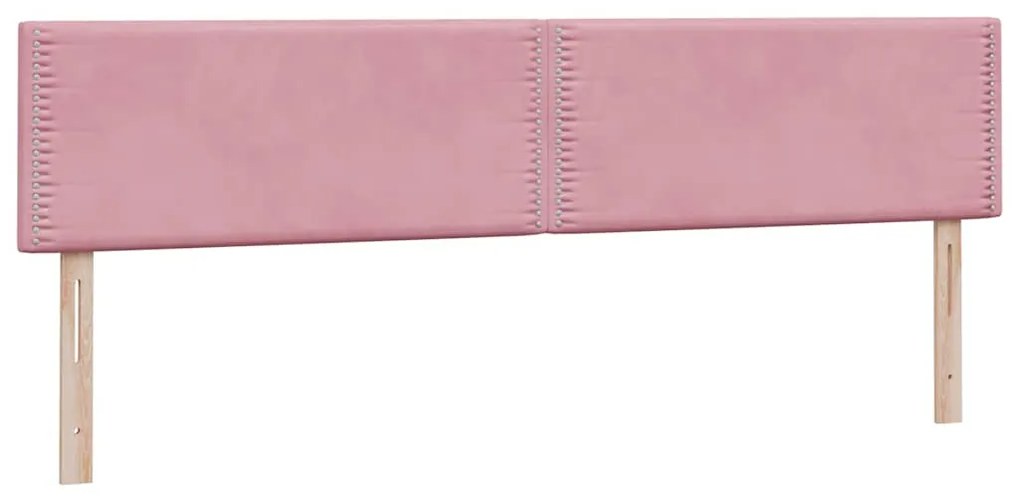 Cama com molas colchão 200x210 cm veludo rosa
