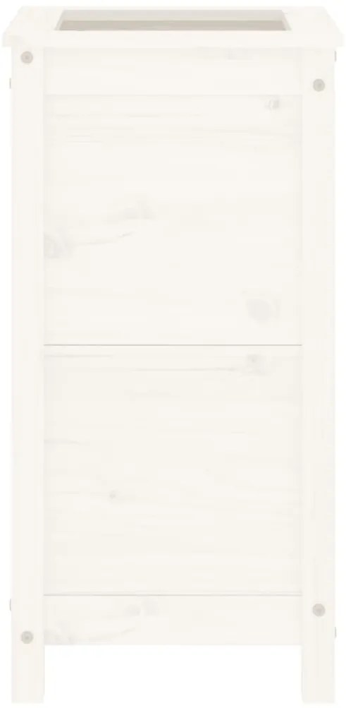 Vaso/floreira de jardim 40x40x78 cm pinho maciço branco