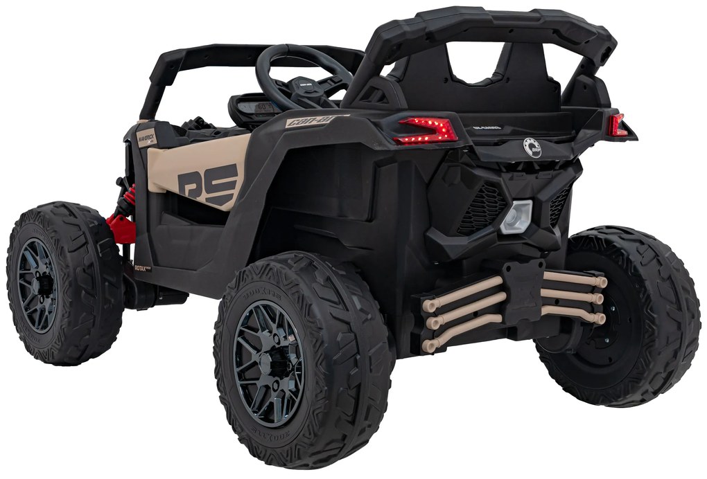 Carro elétrico para Crianças 24V 4x4 ATV CAN-AM Maverick Rodas de EVA, Assento de couro Preto