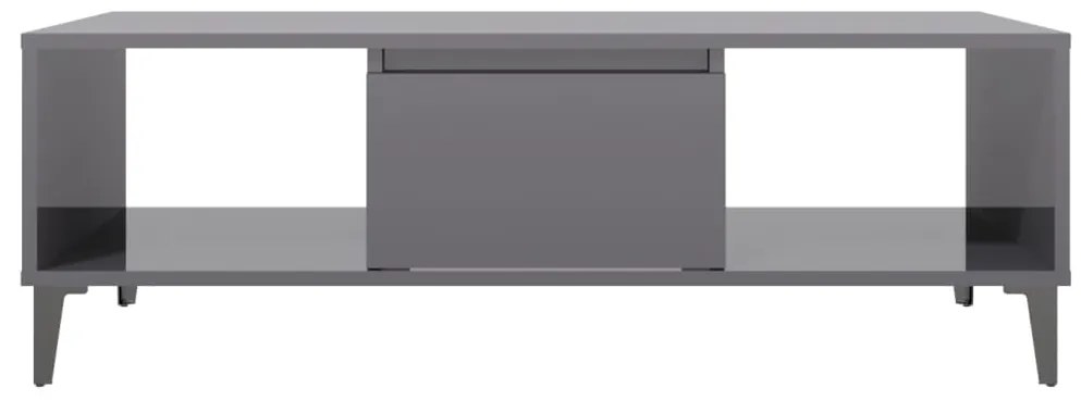 Mesa de centro derivados de madeira cinza brilhante