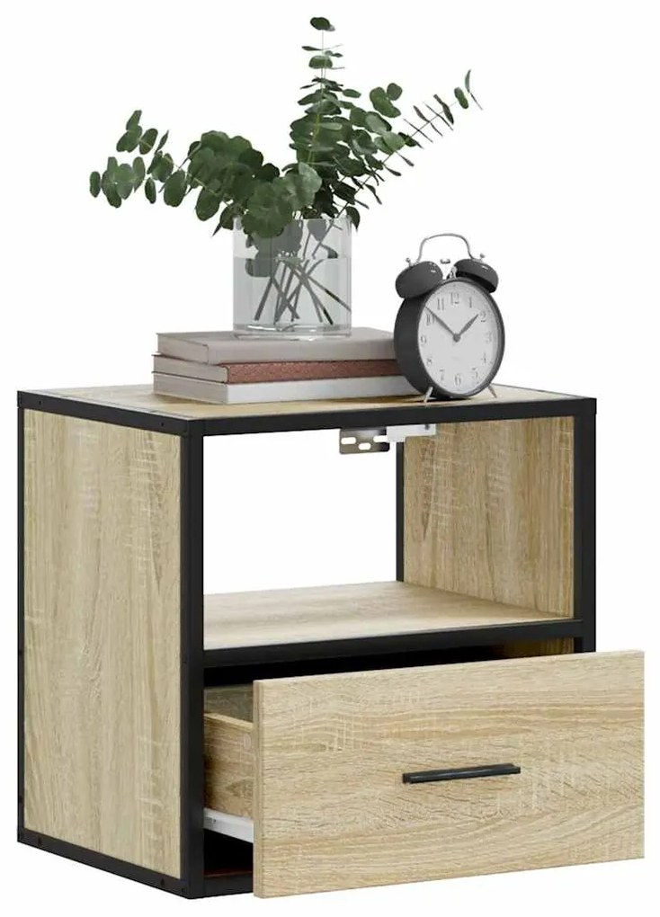 Mesa de cabeceira de parede 40x31x39,5 cm carvalho sonoma