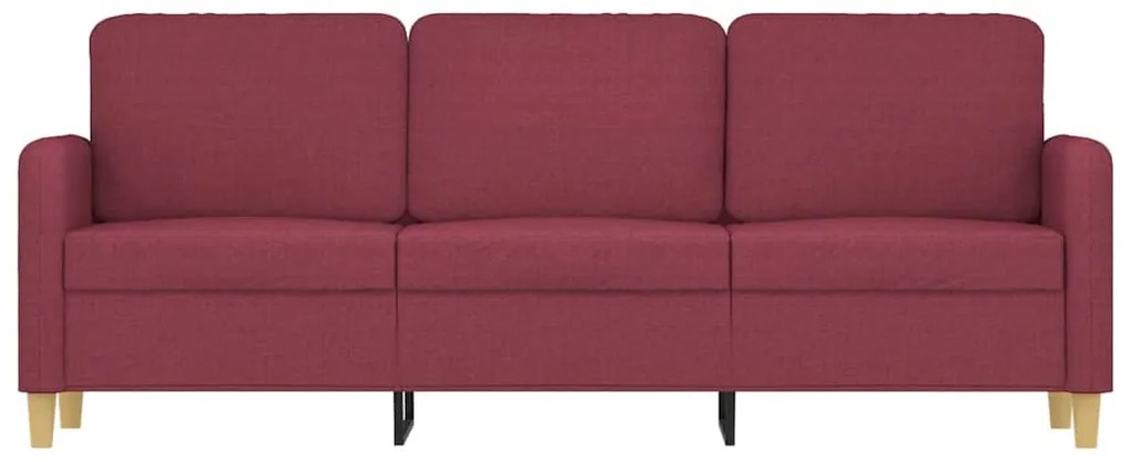 Sofá de 3 lugares tecido 180 cm vermelho tinto