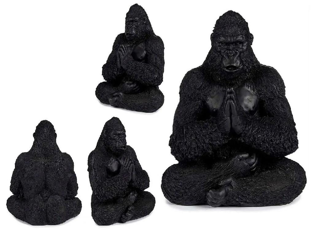 Figura Decorativa Gorila Preto Resina (16 x 28 x 22 cm)