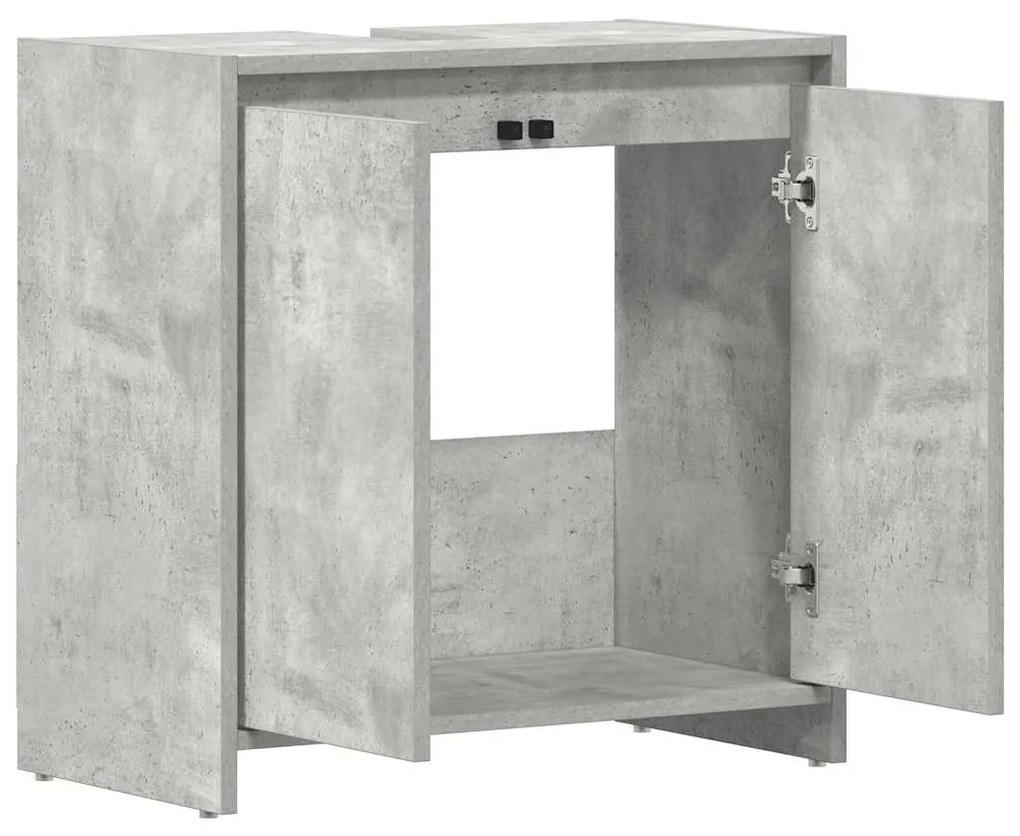 Armário casa de banho 60x33x61 cm contrapl. cinzento cimento