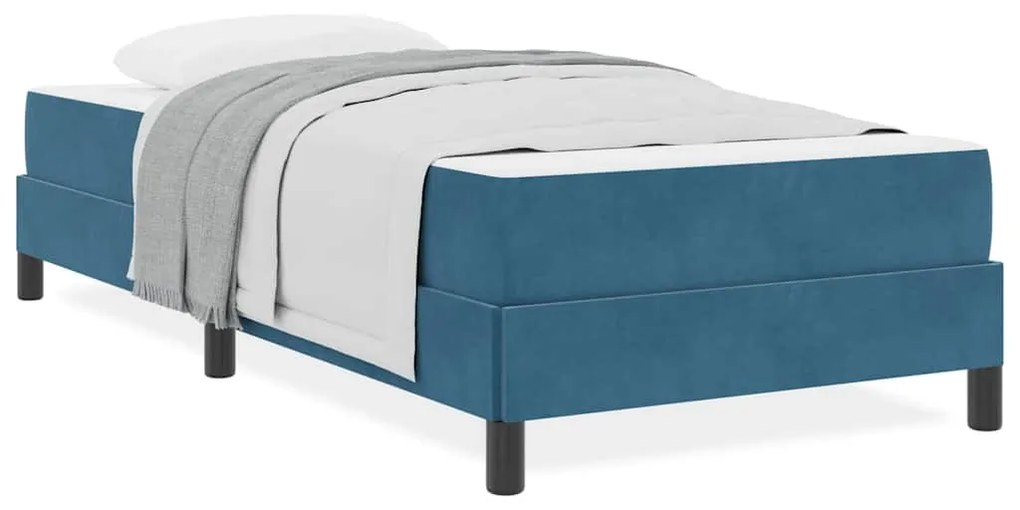 Cama box spring com colchão Azul Escuro 90 x 190 cm Veludo