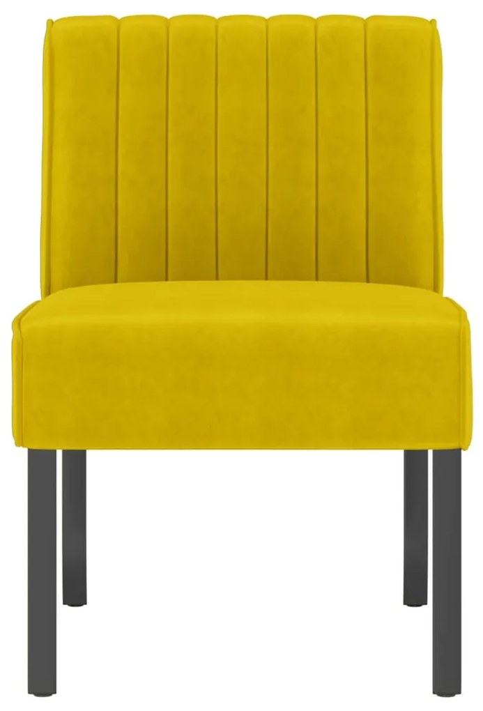 Cadeirão Mali em Veludo Amarelo - Design Nórdico