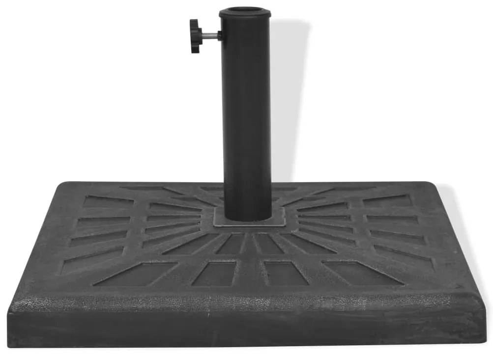 Base para guarda-sol em resina quadrado preto 19 kg