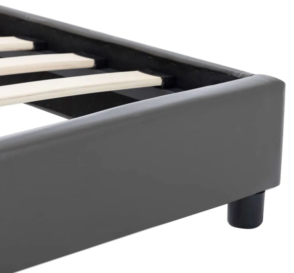 Estrutura de cama 90x200 cm couro artificial cinzento
