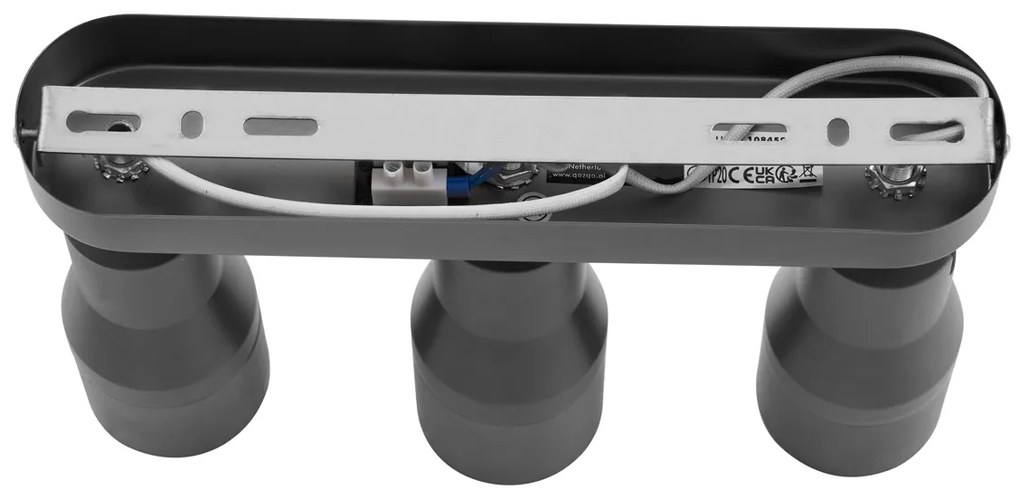 Foco de teto redondo Gunmetal GU10 50mm 3-luzes - Stanley