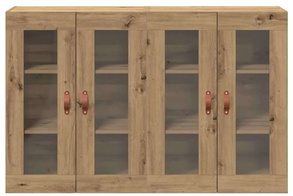 Armários de parede 2 pcs Carvalho Artesanal 69,5 x 34 x 90 cm em Madei