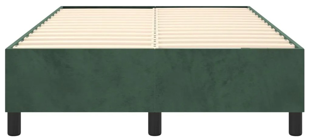Estrutura de cama sem colchão 120x200 cm veludo verde-escuro