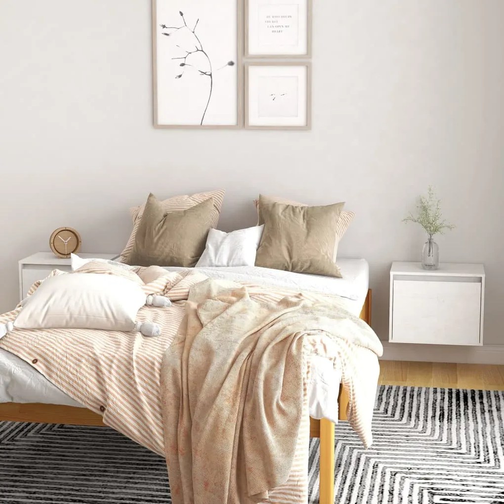 813438 vidaXL Armários de parede 2 pcs 45x30x35 cm pinho maciço branco