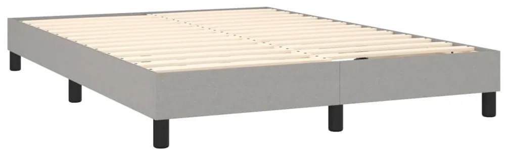 Estrutura de cama sem colchão 140x190 cm tecido cinzento-claro