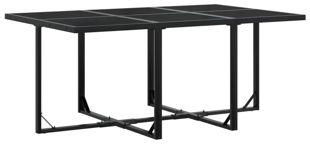 11 pcs conjunto de jantar p/ jardim c/ almofadões vime PE preto