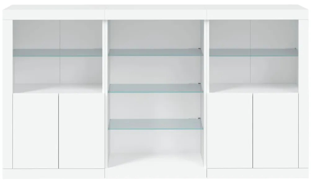 Aparador com luzes LED 181,5x37x100 cm branco