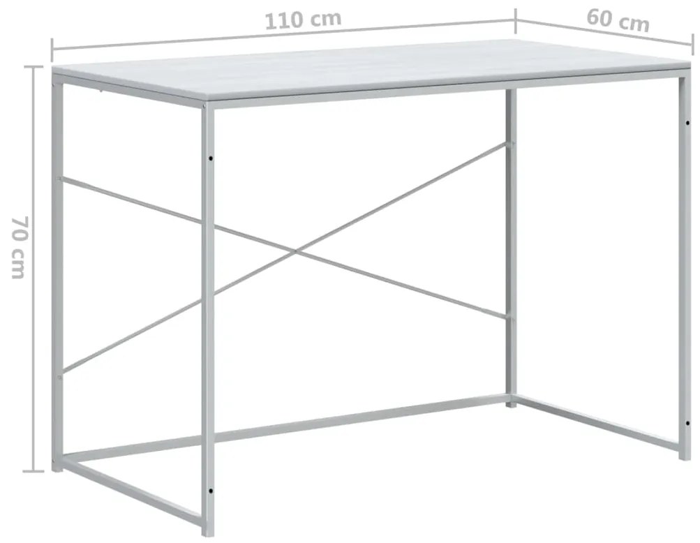 Secretária computador 110x60x70 cm derivados madeira branco