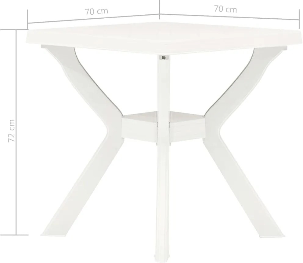 Mesa de bistrô 70x70x72 cm plástico branco