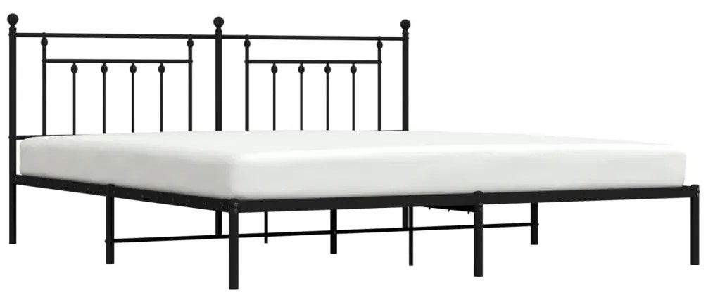 Estrutura de cama com cabeceira 193x203 cm metal preto