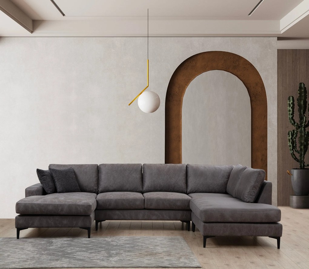 Sofá de Canto Porto Corner – Antracite – 155 cm x 314 cm x 200 cm