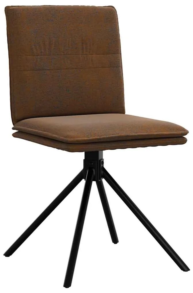 Cadeira de jantar Brown Faux Suede Leather