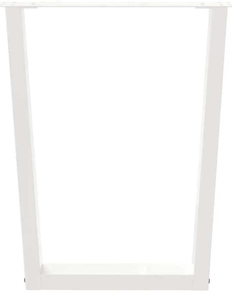 Pernas para mesa de jantar em V, 2 peças, branco, 60x(72-73,3) cm, aço