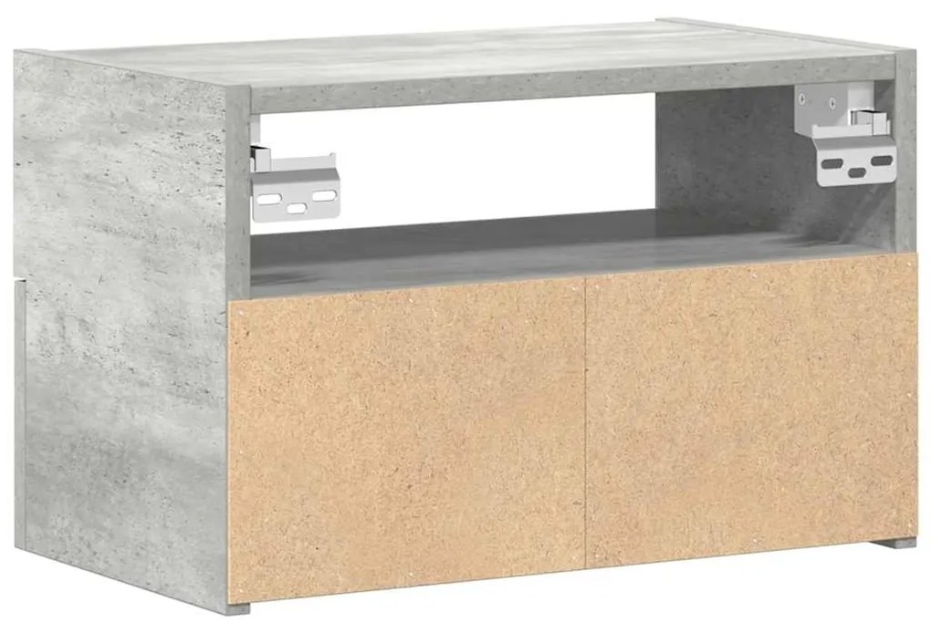 Mesas de cabeceira de parede 2pcs 45x26x28,5cm cinzento cimento