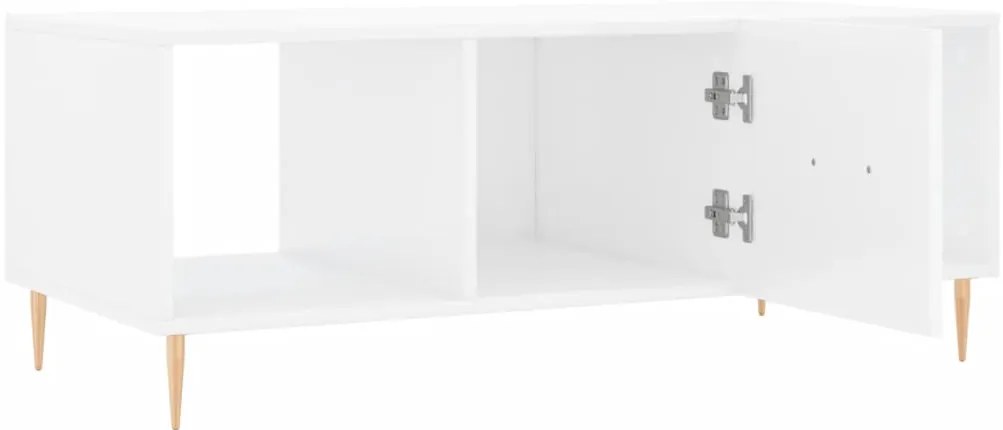 Mesa de centro 102x50x40 cm madeira processada branco brilhante