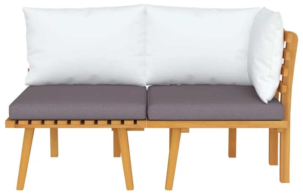 2 pcs conjunto lounge de jardim c/ almofadões acácia maciça
