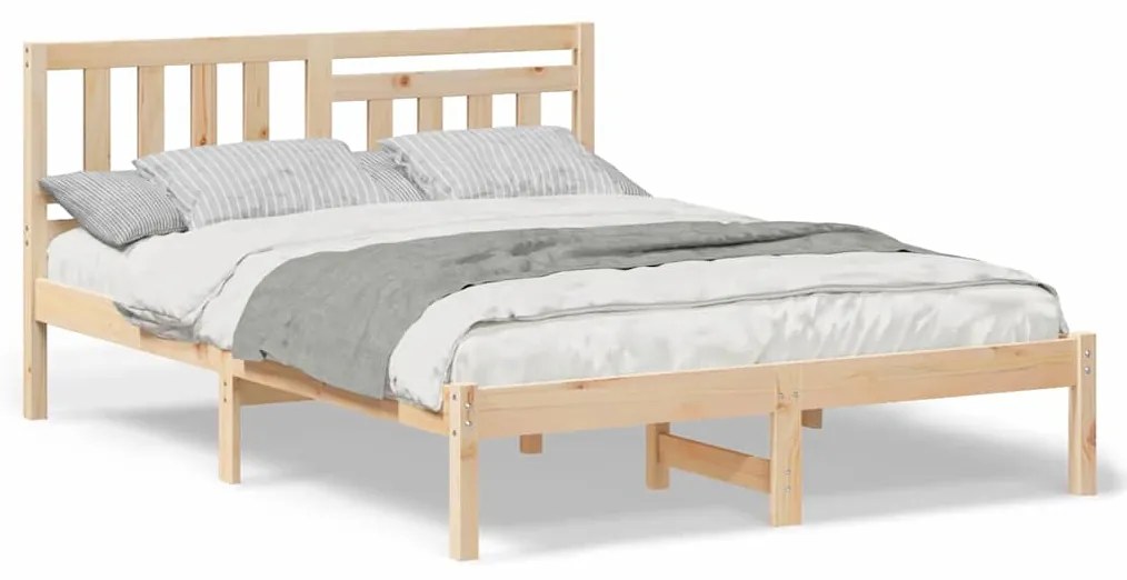 Estrutura da Cama com cabeceira Castanho 140 x 190 cm