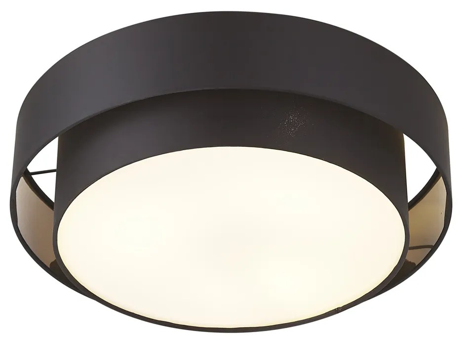 Plafon moderno preto 50cm 3-luzes - Steve