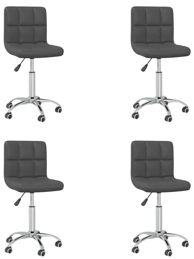 vidaXL Cadeiras de jantar giratórias 4 pcs couro artificial cinzento