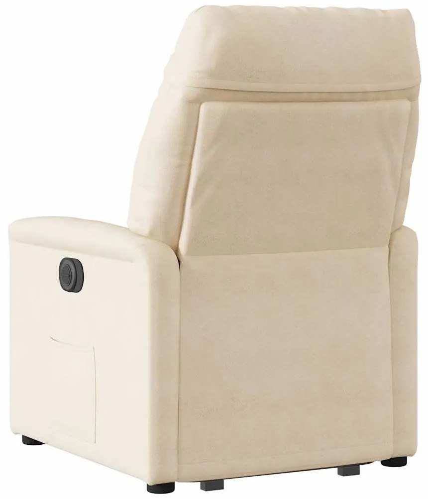 Poltrona de massagens reclinável elevatória microfibra bege