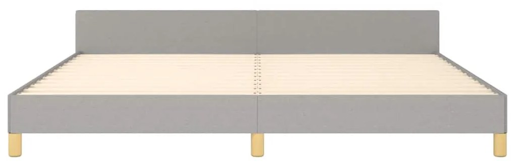 Estrutura de cama sem colchão 200x200 cm tecido cinzento-claro