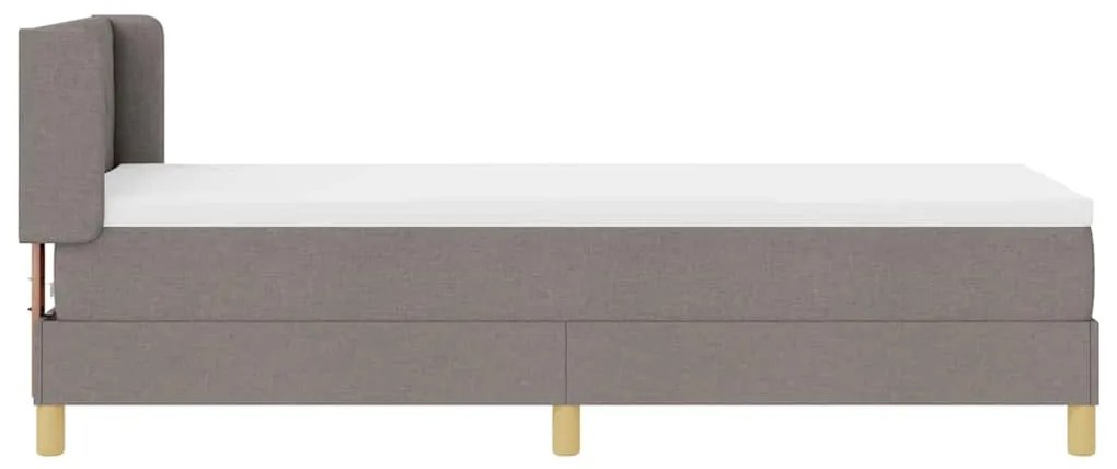 Cama Box com Colchão – Taupe, 80x200 cm, Têxtil