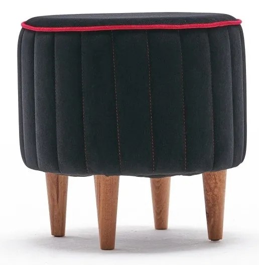 **** Pouffe Lindy – Anthracite &amp; Rosa – 40x40x40 cm

**
