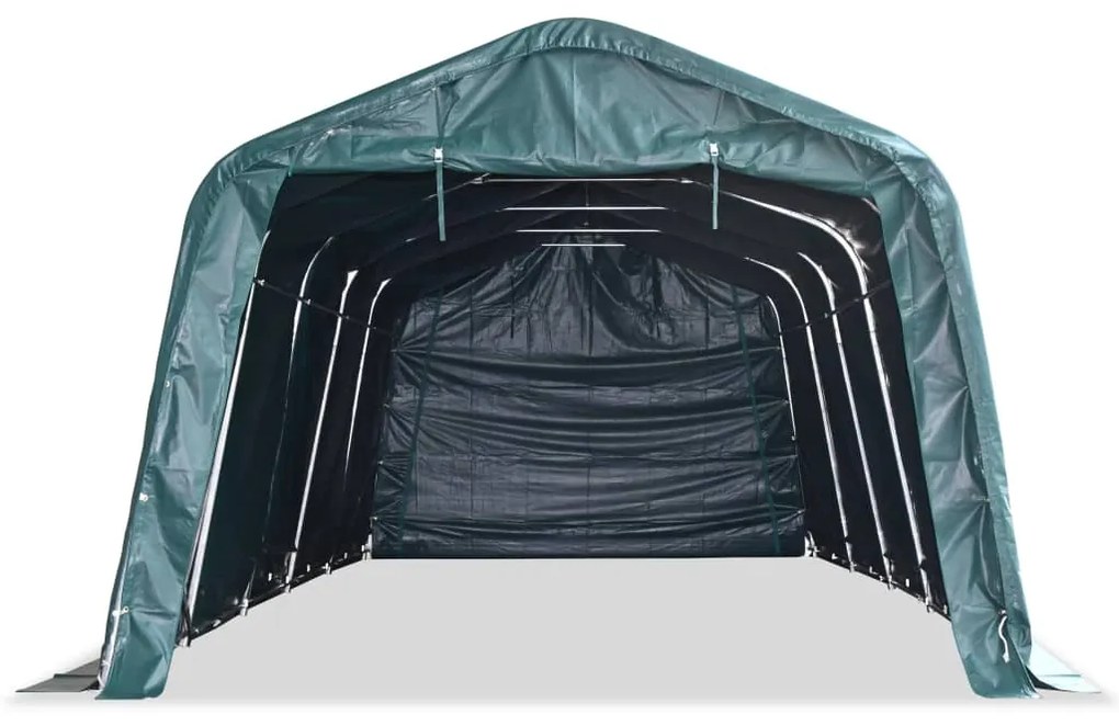 Tenda para gado removível PVC 550 g/m² 3,3x8 m verde escuro