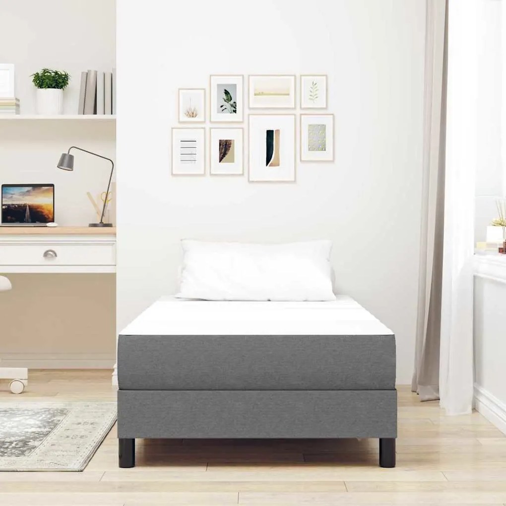 Colchão de Molas Pocket vidaXL Cinza Claro Médio 80x200x20 cm Tecido