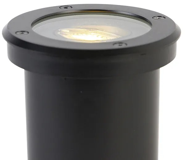 Foco de chão exterior moderno preto ajustável IP65 - Delux Moderno