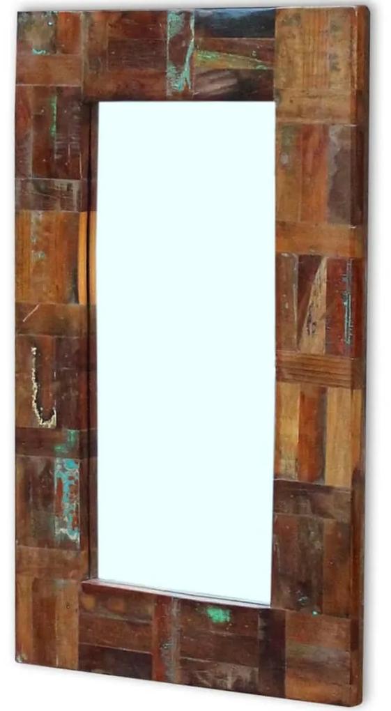 Espelho 80x50 cm madeira reciclada maciça