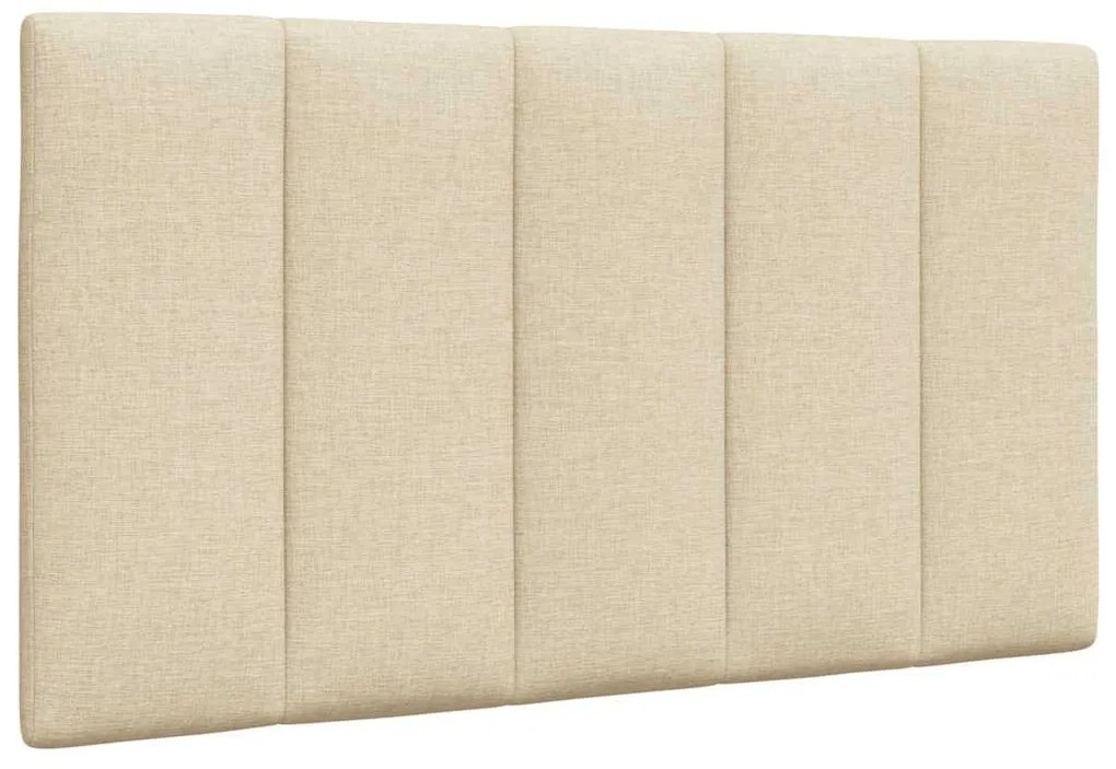 Estrutura de cama sem colchão 90x190 cm tecido creme