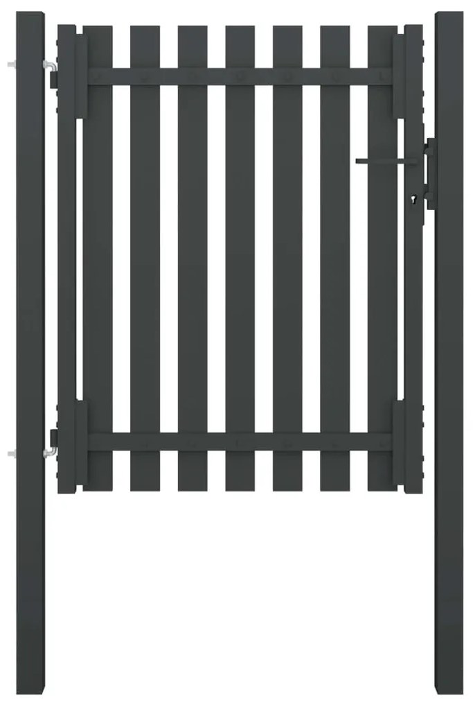 vidaXL Portão de cerca de jardim em aço 100x100 cm antracite