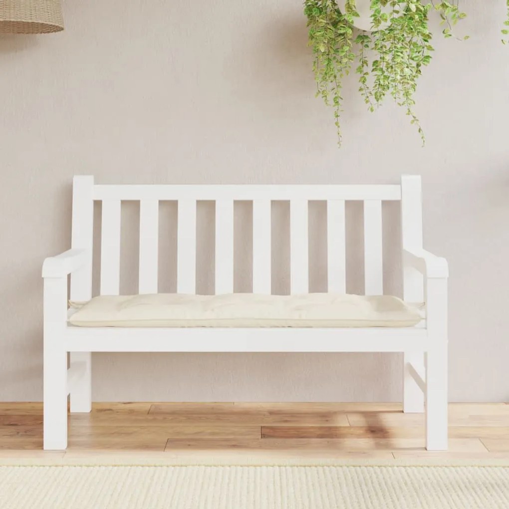 Almofadão p/ banco de jardim 120x50x7 cm tecido Oxford creme